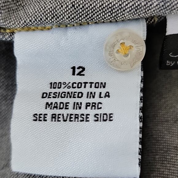 Christian Audigier Kids Chambray Button-up Short Sleeve Graphic Shirt 12 - Picture 11 of 13